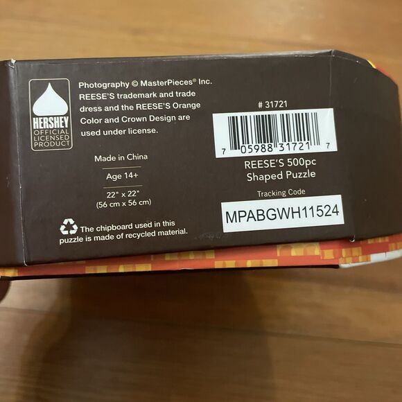 Masterpieces Reeses 500 Piece Shaped Jigsaw Puzzle Candy Chocolate - Picture 2 of 6